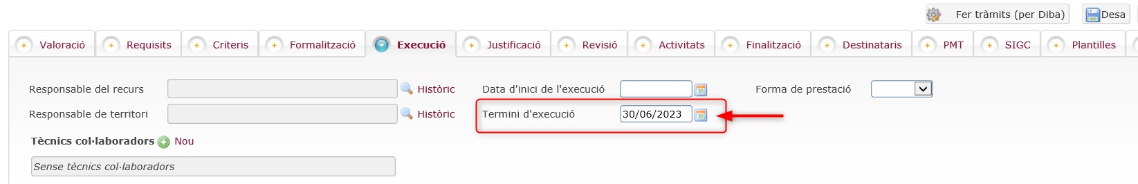  Termini Execució